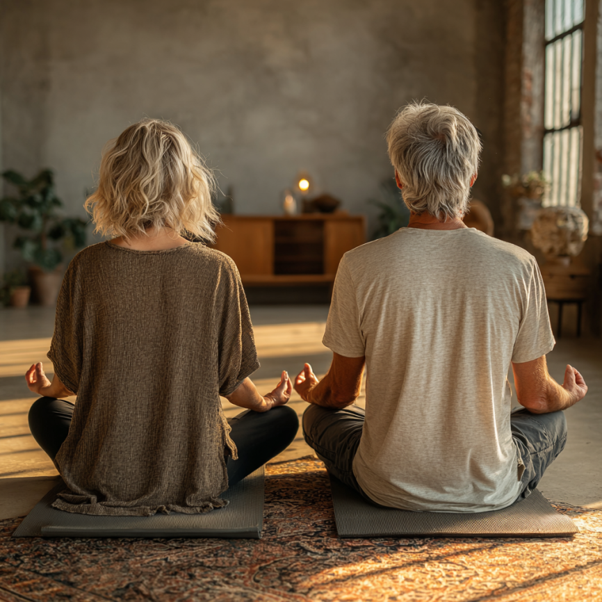 Katta yoshdagi guruhi yoga bilan mashg'ul